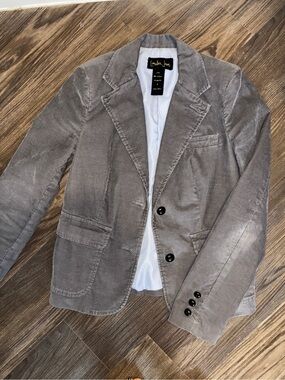 LONDONJEAN Grey Corduroy Tailored Women's Blazer - Vintage